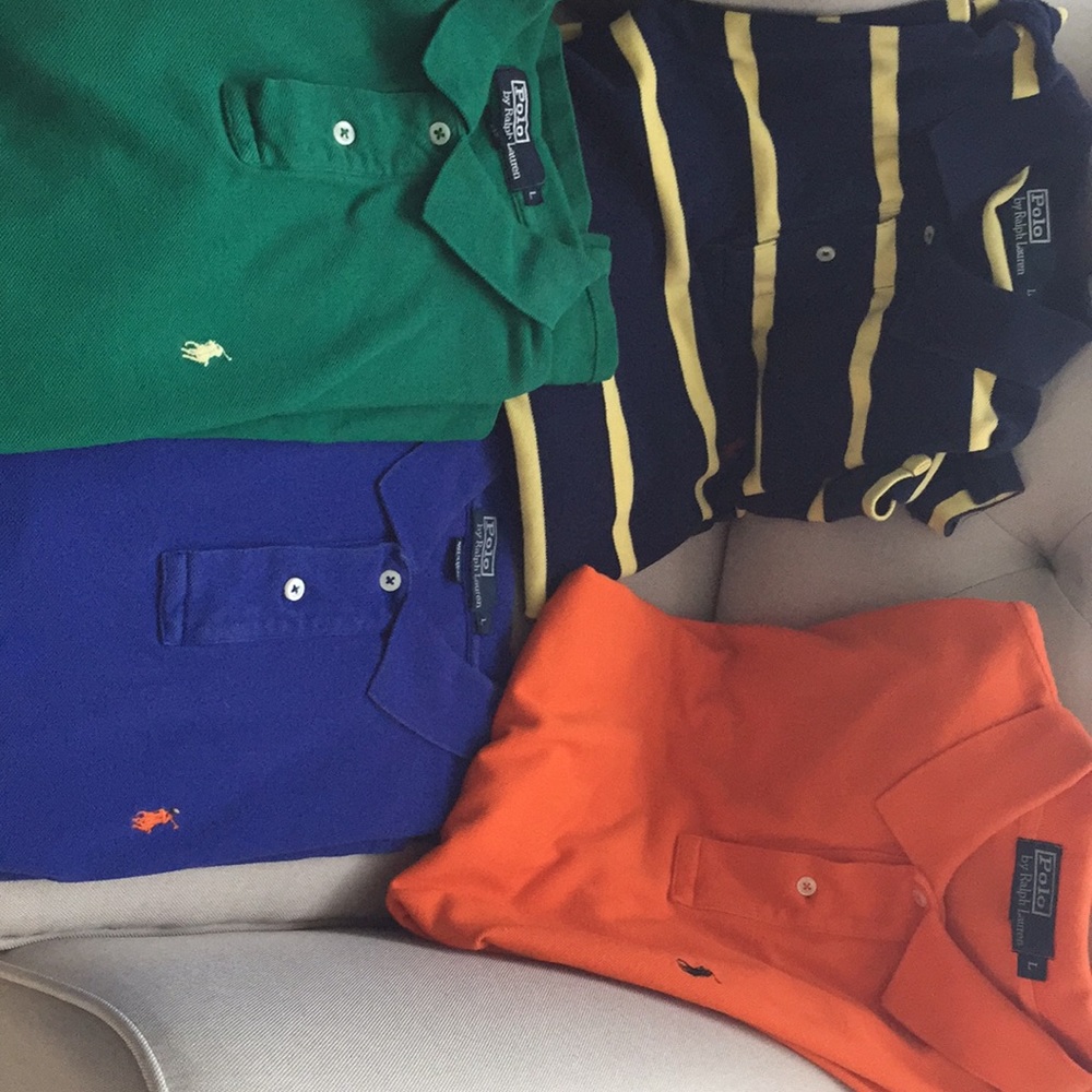 4 Ralph Lauren polos men's size Large